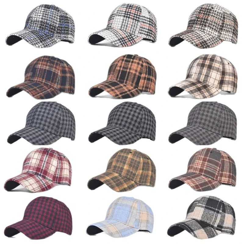Classic Checkered Baseball Cap – All-Season Sun Visor Cap with Adjustable Fit for Men & Women