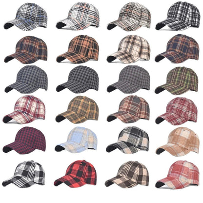 Classic Checkered Baseball Cap – All-Season Sun Visor Cap with Adjustable Fit for Men & Women