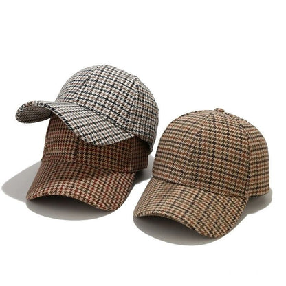 Classic Checkered Baseball Cap – All-Season Sun Visor Cap with Adjustable Fit for Men & Women