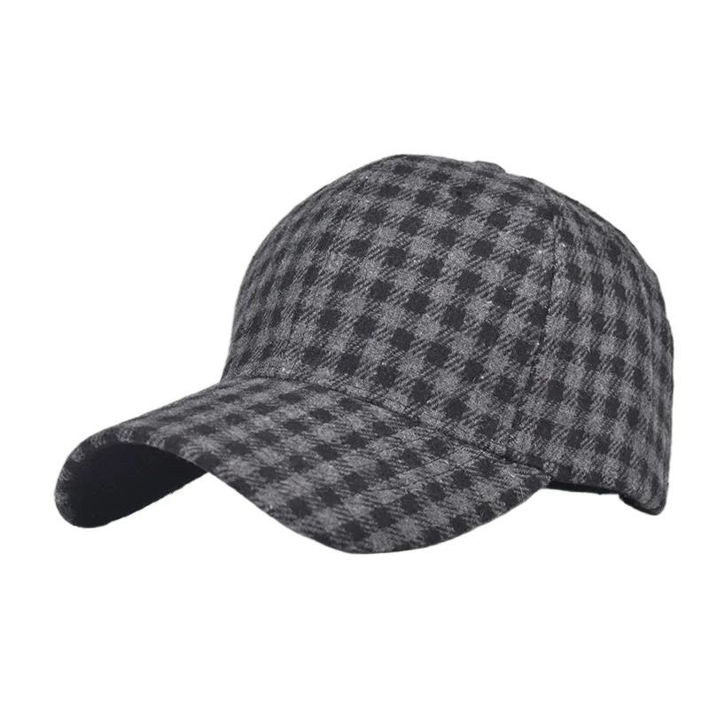 Classic Checkered Baseball Cap – All-Season Sun Visor Cap with Adjustable Fit for Men & Women
