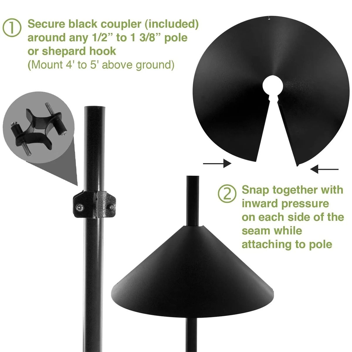 Wrap Around Squirrel Baffle | Durable Plastic Bird Feeder Protection | 12-18 Inch Squirrel Proof Guard for Outdoor Bird