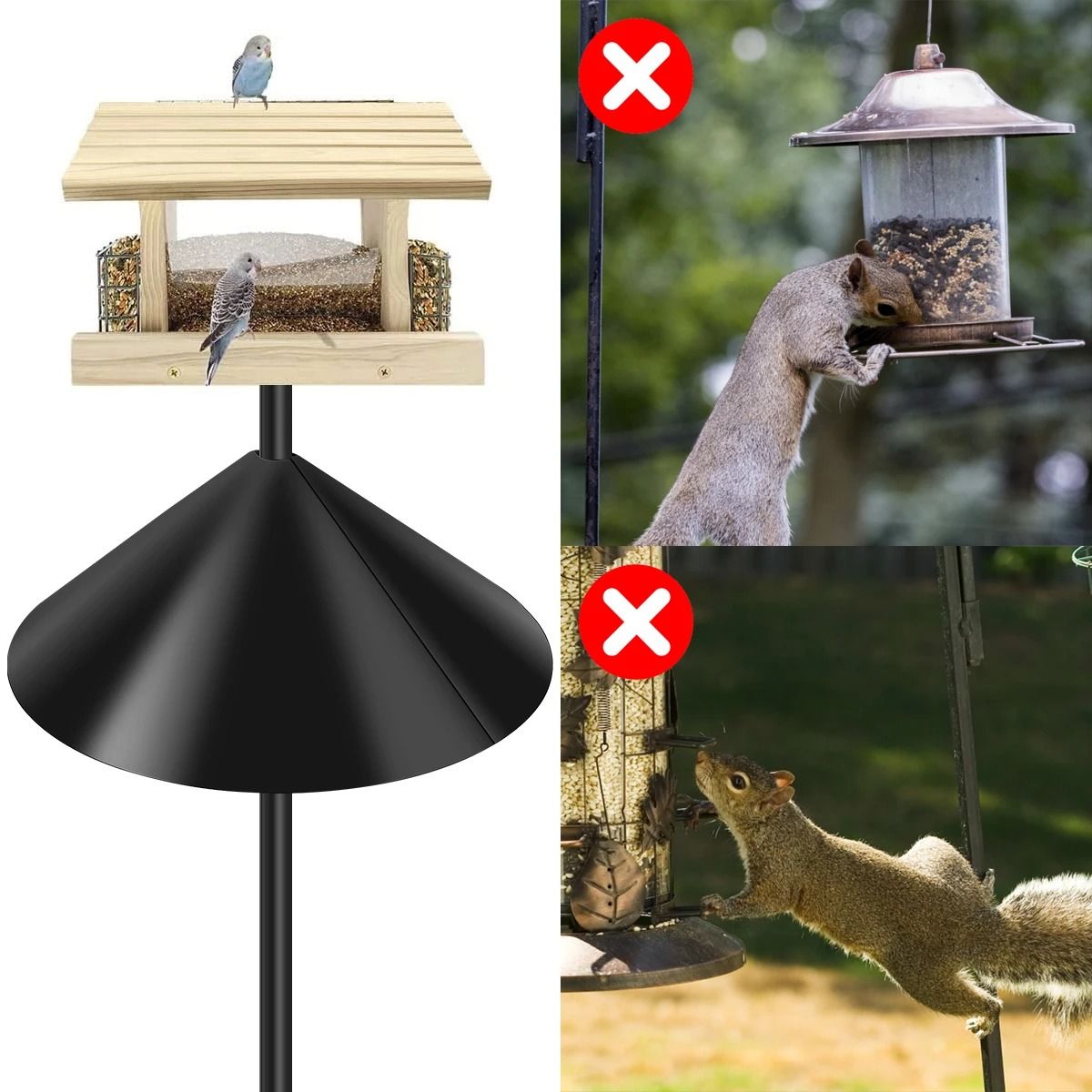 Wrap Around Squirrel Baffle | Durable Plastic Bird Feeder Protection | 12-18 Inch Squirrel Proof Guard for Outdoor Bird