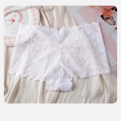 Lace Mesh Seamless Boyshorts Breathable Floral Jacquard Panties