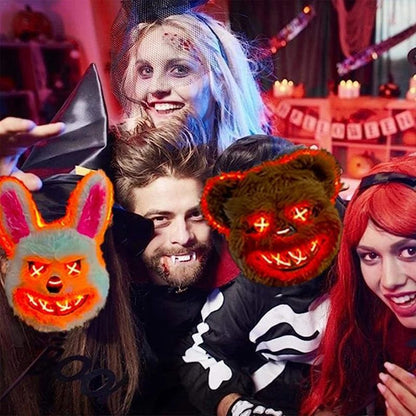 LED Bloody Rabbit Glow Mask – Horror Cosplay Light Up Halloween Mask