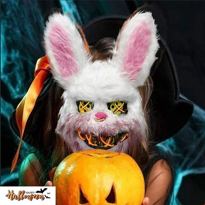 LED Bloody Rabbit Glow Mask – Horror Cosplay Light Up Halloween Mask