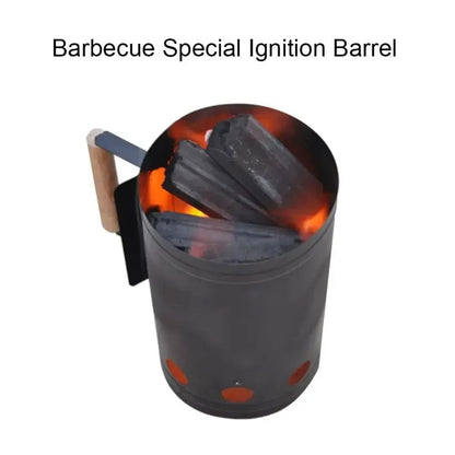 Spark Bucket Charcoal Ignition Cylinder Outdoor Barbecue Stove Igniter with Heat Insulation