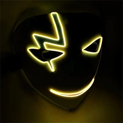 GlowGrin LED Clown Mask – Light Up LED Clown Mask for Halloween, Cosplay & Scary Party Costumes