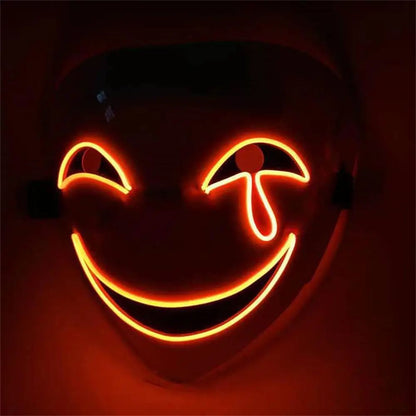 GlowGrin LED Clown Mask – Light Up LED Clown Mask for Halloween, Cosplay & Scary Party Costumes