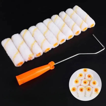 11pcs Paint Roller Kit Small Corner Thumb Roller Core with Polyester Blend Bracket