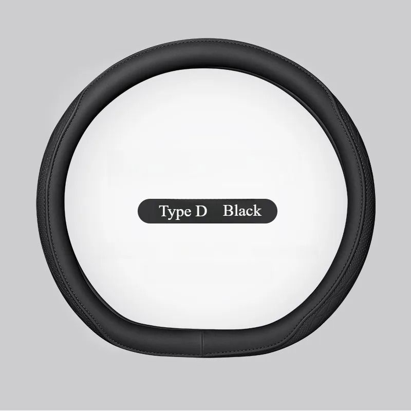 Premium Napa Leather Steering Wheel Cover Breathable Universal 15 Inch Steering Wheel Cover