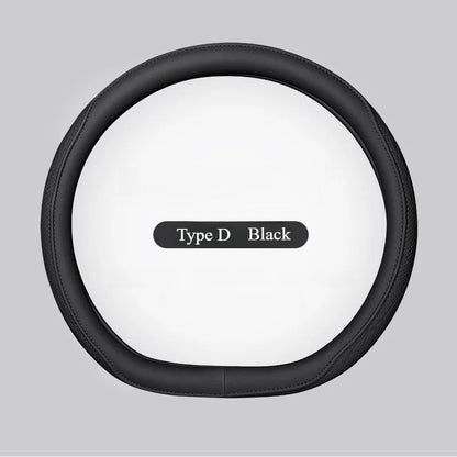 Premium Napa Leather Steering Wheel Cover Breathable Universal 15 Inch Steering Wheel Cover