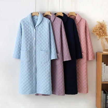 Autumn Winter Warm Cotton Filled Robe