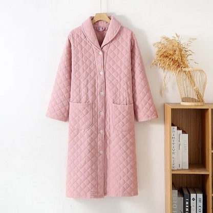 Autumn Winter Warm Cotton Filled Robe