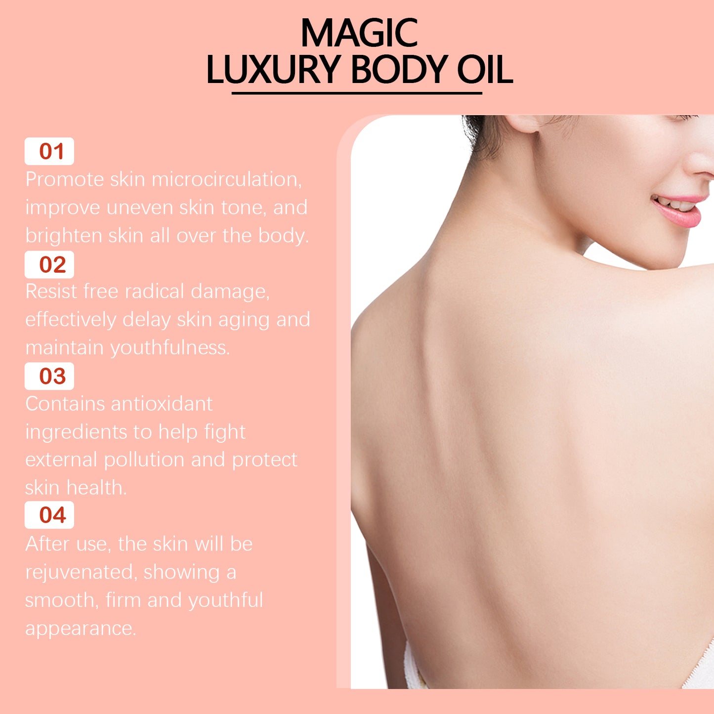 Tightening Body Oil for Firmer Looking Skin, Deep Hydration and Smooth Body Care