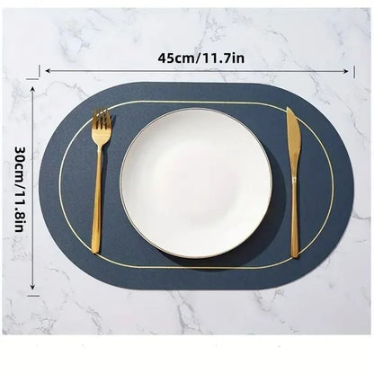 Color-Blocking Leather Placemats – Heat-Resistant & Waterproof Dining Mats
