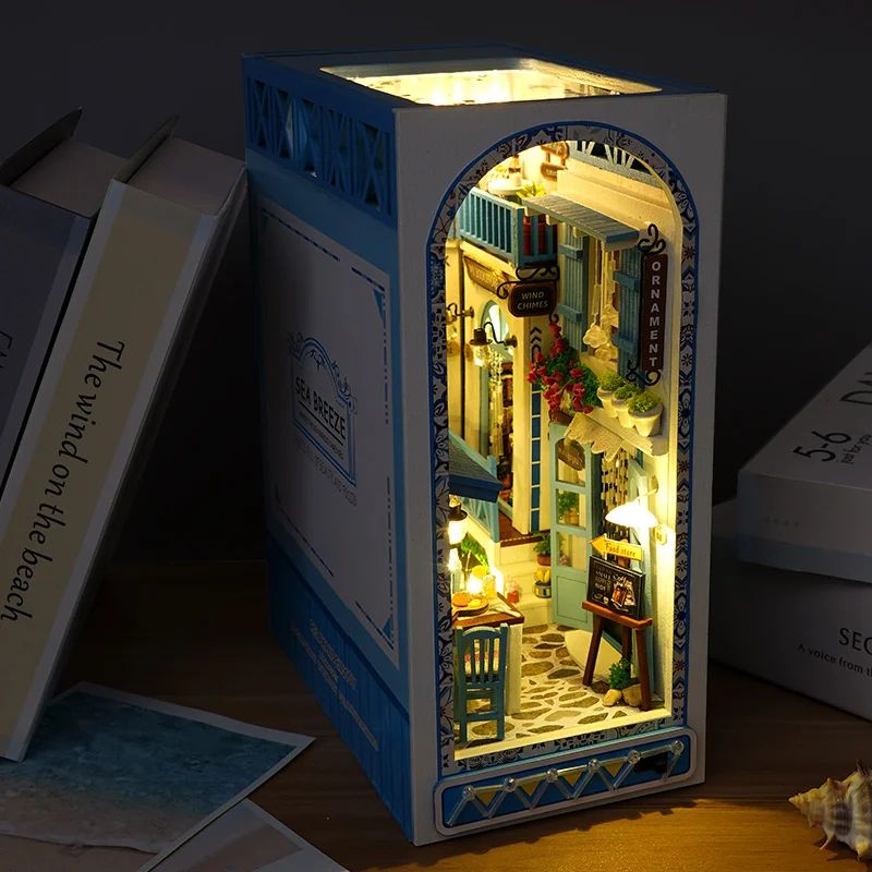 DIY Book Nook Miniature Kit – 3D Bookshelf Insert Model Decor