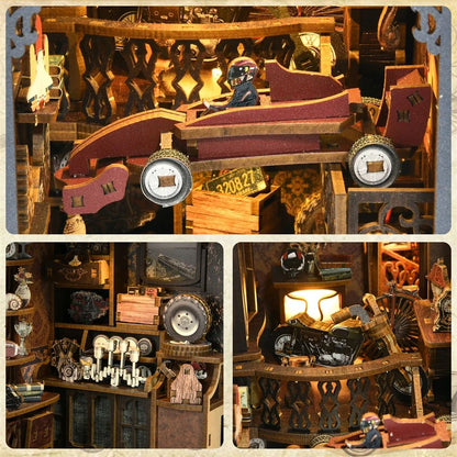 Classic Car F1 DIY Book Nook Kit – Wooden Puzzle Bookshelf Insert Model