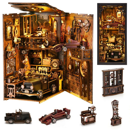 Classic Car F1 DIY Book Nook Kit – Wooden Puzzle Bookshelf Insert Model