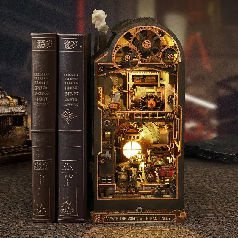 DIY Dollhouse Book Nook Kit – Wooden Puzzle Bookshelf Insert Decor
