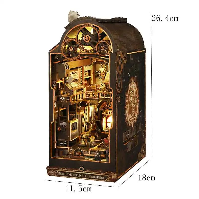 DIY Dollhouse Book Nook Kit – Wooden Puzzle Bookshelf Insert Decor