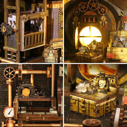 DIY Dollhouse Book Nook Kit – Wooden Puzzle Bookshelf Insert Decor