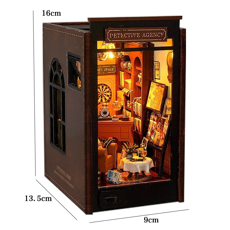 DIY Dollhouse Book Nook Kit – Wooden Puzzle Bookshelf Insert Decor