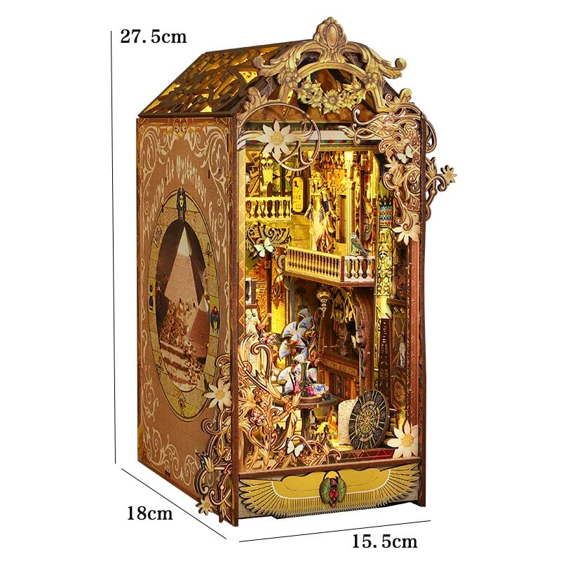 DIY Dollhouse Book Nook Kit – Wooden Puzzle Bookshelf Insert Decor