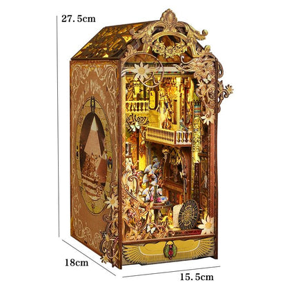 DIY Dollhouse Book Nook Kit – Wooden Puzzle Bookshelf Insert Decor