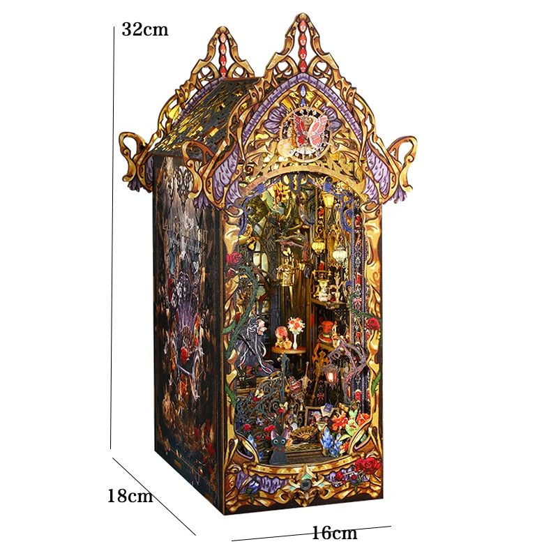 DIY Dollhouse Book Nook Kit – Wooden Puzzle Bookshelf Insert Decor