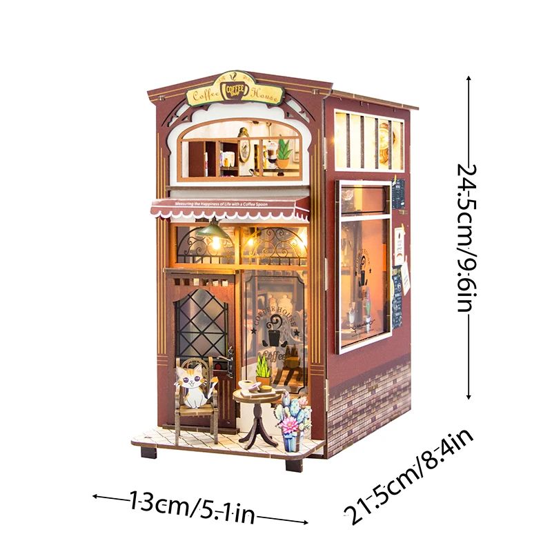 DIY Dollhouse Book Nook Kit – Wooden Puzzle Bookshelf Insert Decor