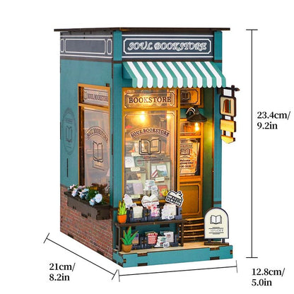 DIY Dollhouse Book Nook Kit – Wooden Puzzle Bookshelf Insert Decor