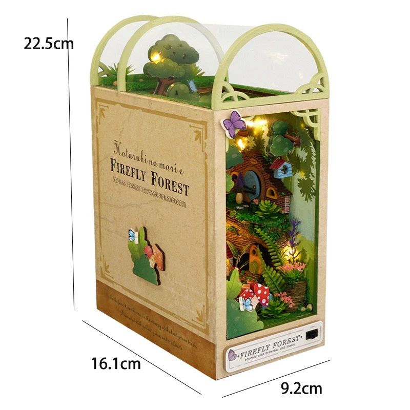 DIY Dollhouse Book Nook Kit – Wooden Puzzle Bookshelf Insert Decor