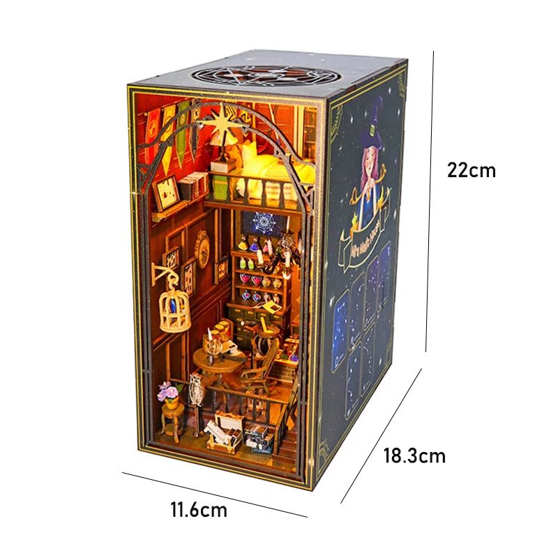 DIY Dollhouse Book Nook Kit – Wooden Puzzle Bookshelf Insert Decor