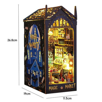 DIY Dollhouse Book Nook Kit – Wooden Puzzle Bookshelf Insert Decor