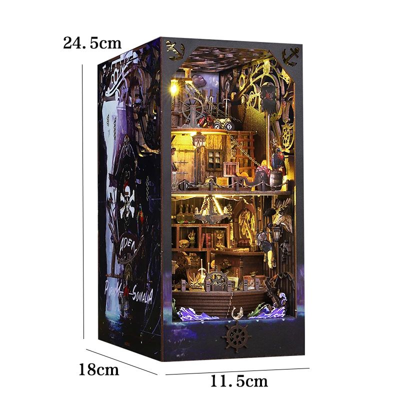 DIY Dollhouse Book Nook Kit – Wooden Puzzle Bookshelf Insert Decor
