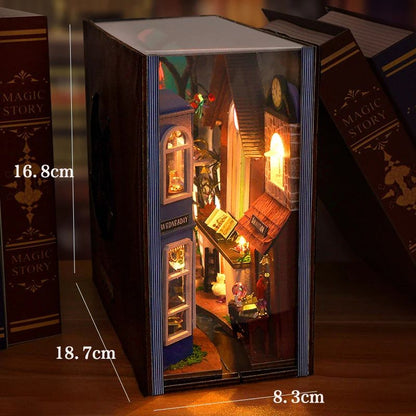 DIY Dollhouse Book Nook Kit – Wooden Puzzle Bookshelf Insert Decor