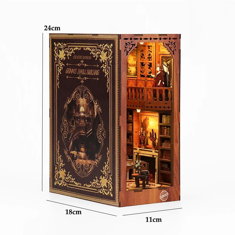 DIY Dollhouse Book Nook Kit – Wooden Puzzle Bookshelf Insert Decor