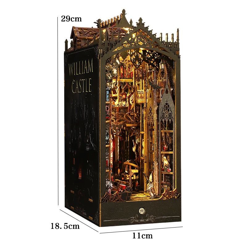 DIY Dollhouse Book Nook Kit – Wooden Puzzle Bookshelf Insert Decor