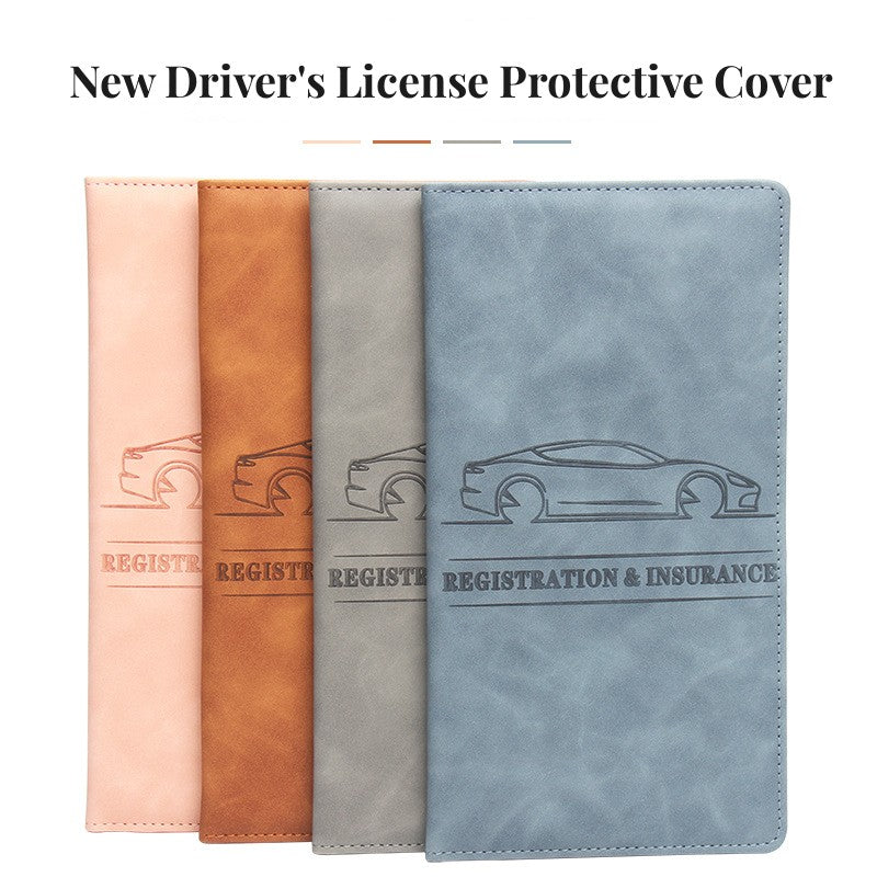 Premium Leather Car Registration Holder and Car Document Organizer Wallet for License Insurance Cards