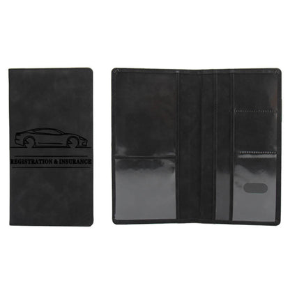 Premium Leather Car Registration Holder and Car Document Organizer Wallet for License Insurance Cards
