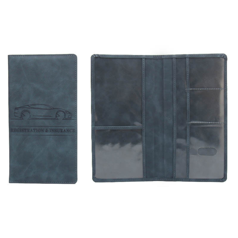 Premium Leather Car Registration Holder and Car Document Organizer Wallet for License Insurance Cards