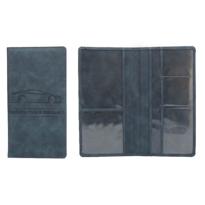 Premium Leather Car Registration Holder and Car Document Organizer Wallet for License Insurance Cards