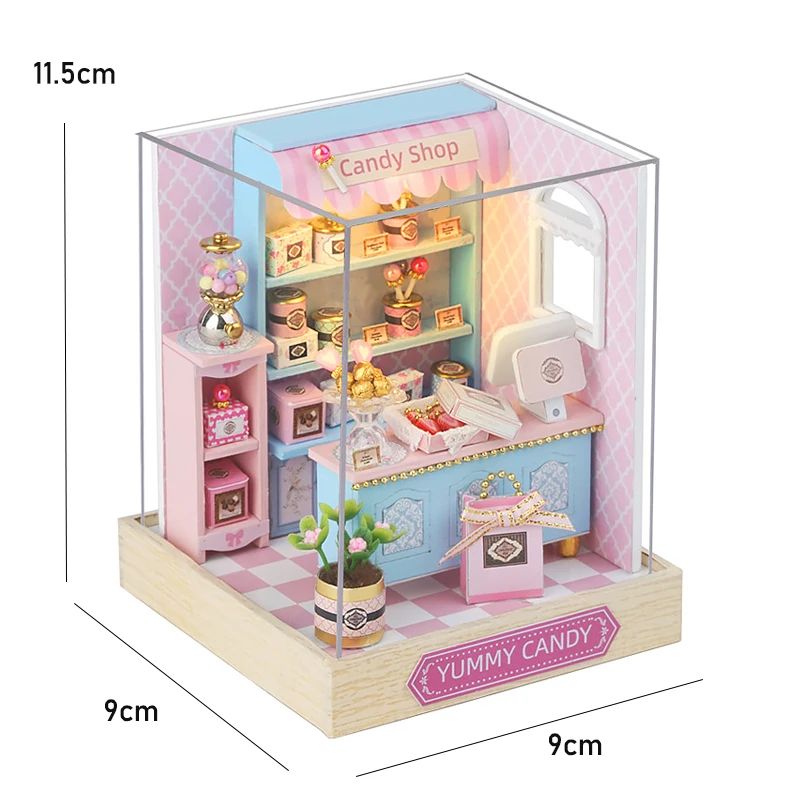 Wooden Flower Garden DIY Book Nook Kit – 3D Puzzle Bookshelf Insert with LED Lights