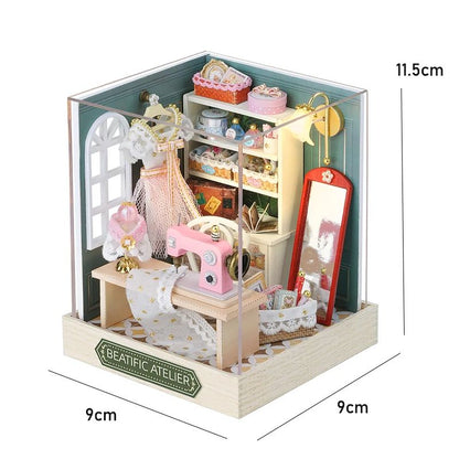 Wooden Flower Garden DIY Book Nook Kit – 3D Puzzle Bookshelf Insert with LED Lights