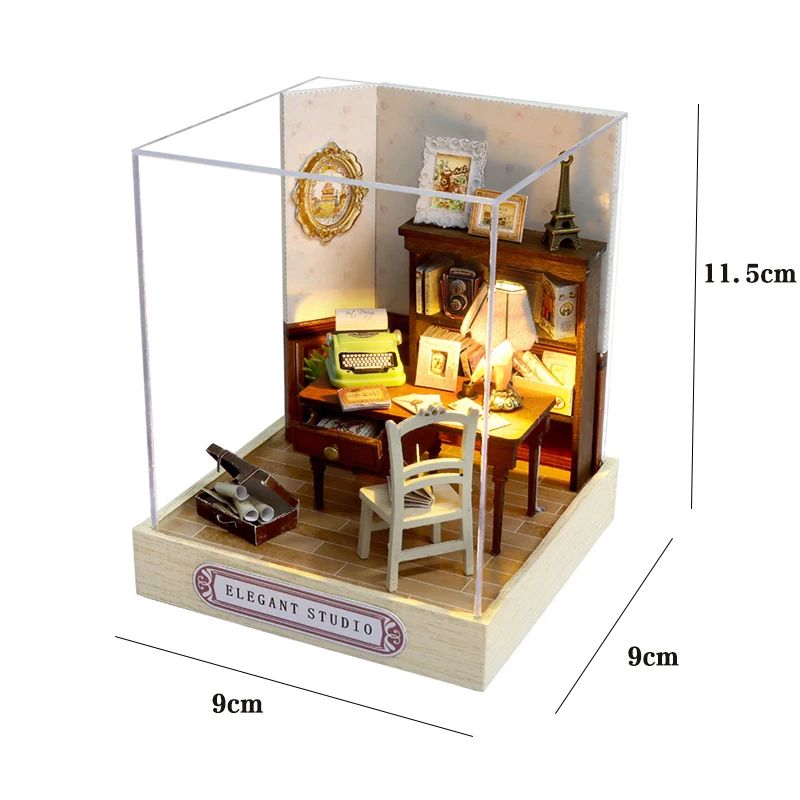 Wooden Flower Garden DIY Book Nook Kit – 3D Puzzle Bookshelf Insert with LED Lights