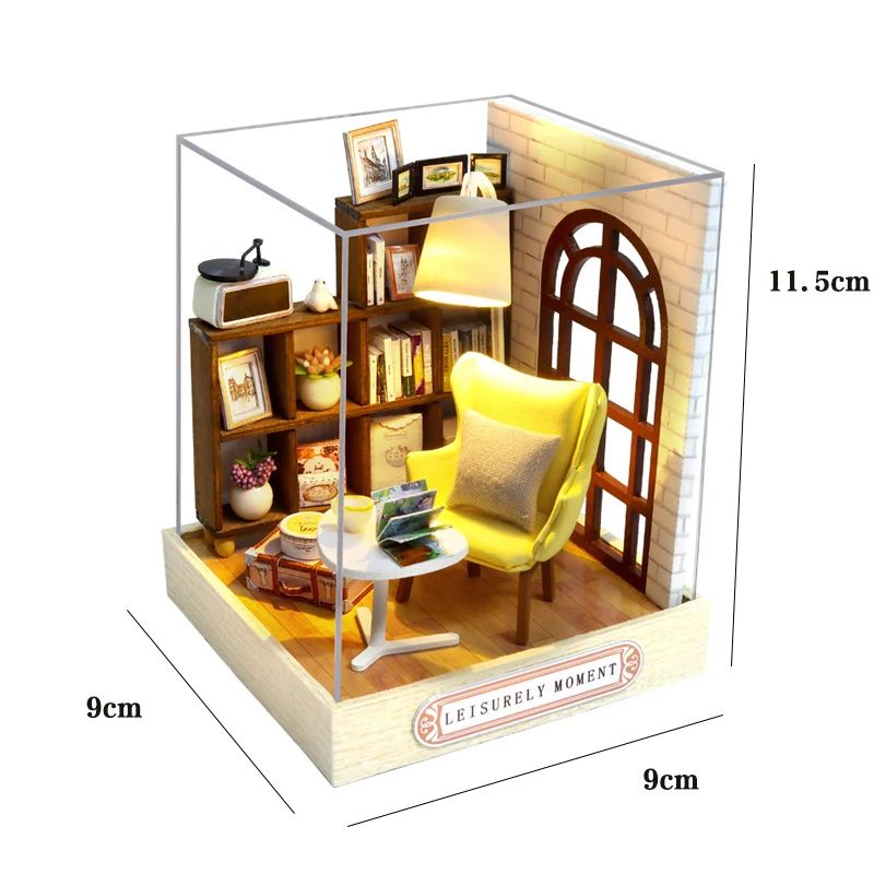 Wooden Flower Garden DIY Book Nook Kit – 3D Puzzle Bookshelf Insert with LED Lights