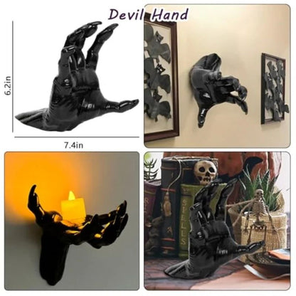Gothic Creepy Hand Wall Candle Holder – Life-Size Horror Hand Halloween & Christmas Decor
