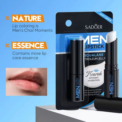 SADOER Men's Lip Balm Hydrating Anti Cracking Lip Balm for Repairing and Nourishing Dry Lips