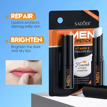 SADOER Men's Lip Balm Hydrating Anti Cracking Lip Balm for Repairing and Nourishing Dry Lips
