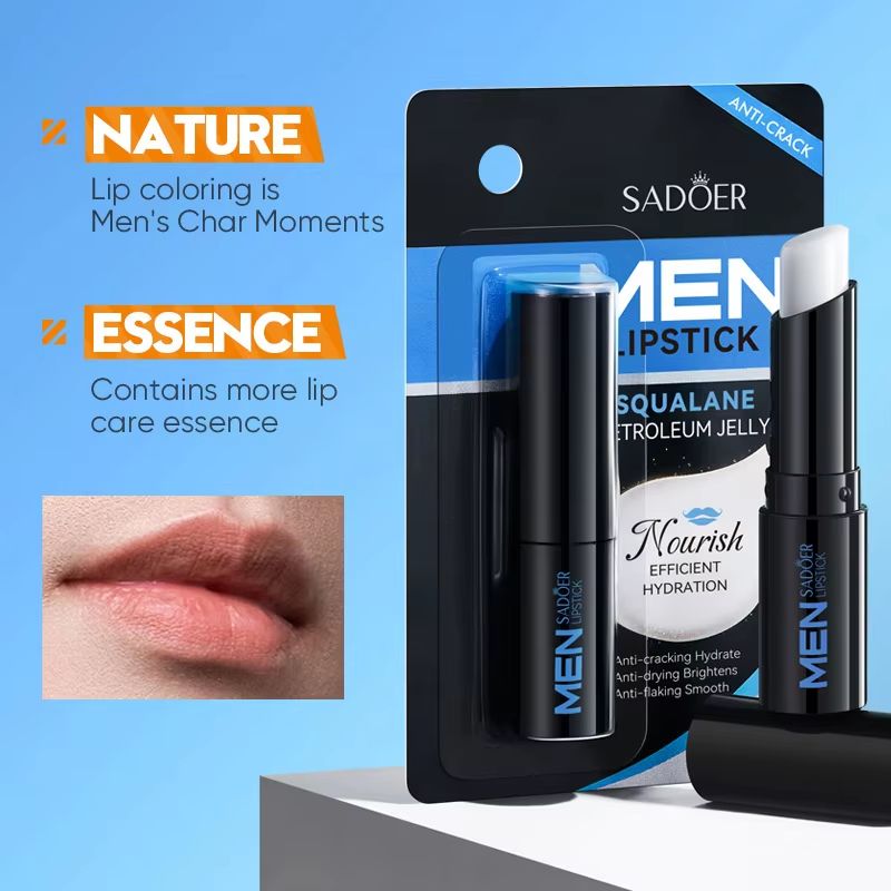 SADOER Men's Lip Balm Hydrating Anti Cracking Lip Balm for Repairing and Nourishing Dry Lips